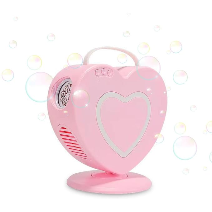 Elektrische bubbelmachine voor bruiloftsfeest in de buitenlucht Interactieve hartvormige oplaadbare batterij roze