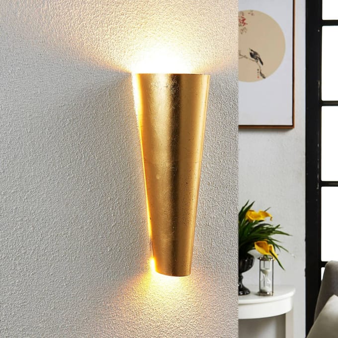Lindby - wandlamp - 2lichts - metaal - H: 30 cm - G9 - mat goud
