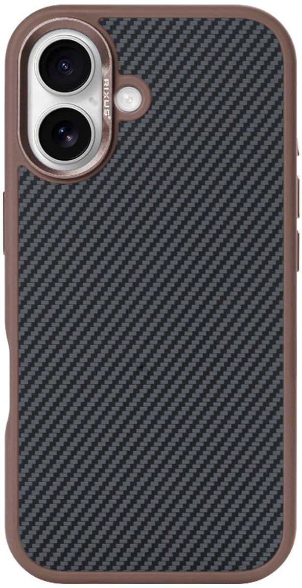 Rixus Mag Carbon With MagSafe For Apple iPhone 16 Plus Brown
