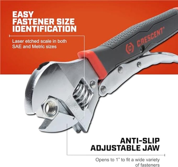 254 mm verstelbare moersleutel griptang met comfortabele greep
