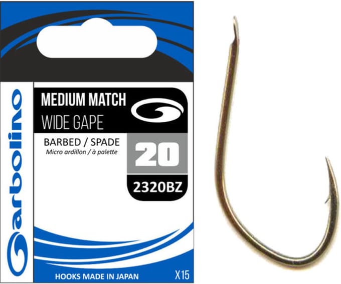 Garbolino Medium Match Round Bend Barbed-Spade (15 pcs) - Maat : 14