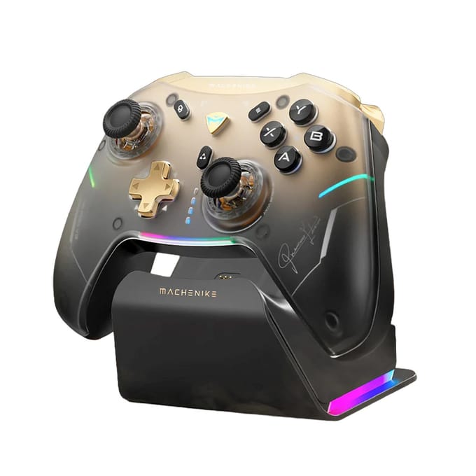 Machenike G5Pro Premium Edition Wireless Game Controller with Charging Station - Black & Gold - Wireless Controller