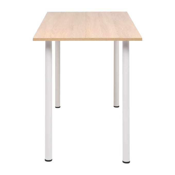 vidaXL - Eettafel - 120x60x73 - cm - eikenkleur - en - wit