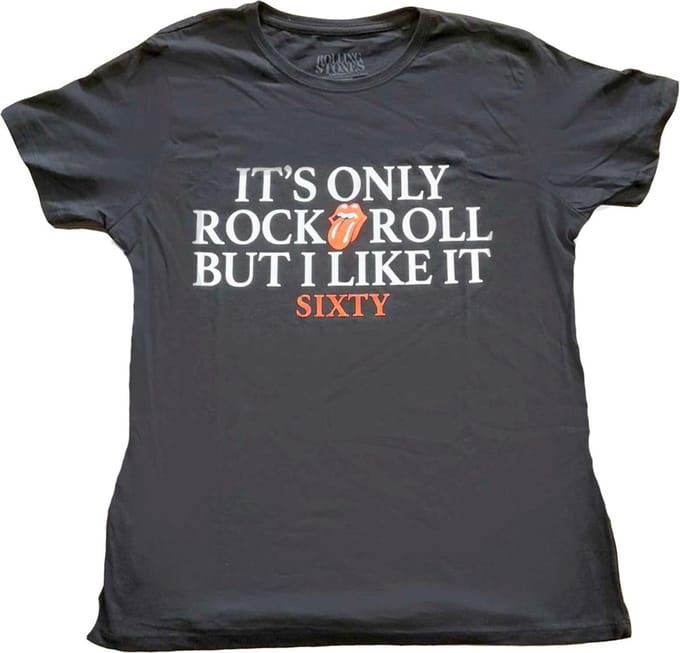 The Rolling Stones - Sixty It's Only R&R But I Like It Dames Tshirt - M - Zwart