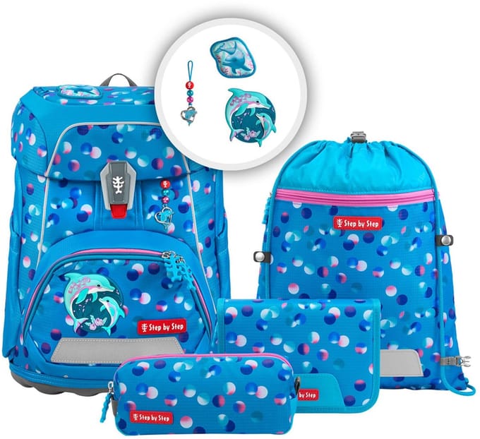 Step by Step schooltas FIT Schulranzen-Set 5-delig Dolphin Finja blauw
