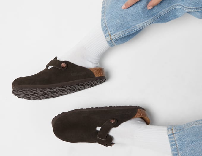 Birkenstock Boston Suede Leather Bruin