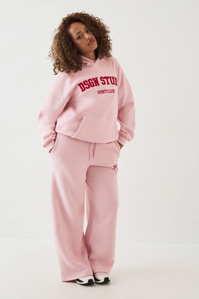 Dames Dsgn Studio Applique Oversized Hoodie | Pink | Maat: Small