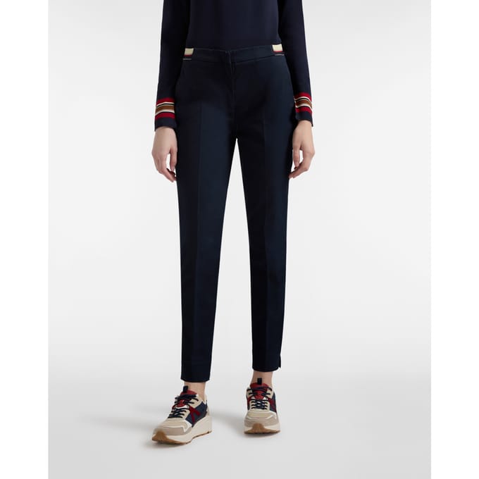 Chino broek met elastische vrouw blauw