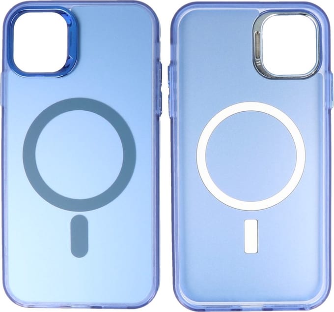 Magsafe Hoesje Geschikt voor iPhone 11 Pro - Magnetisch Smartphone Hoesje - Navy