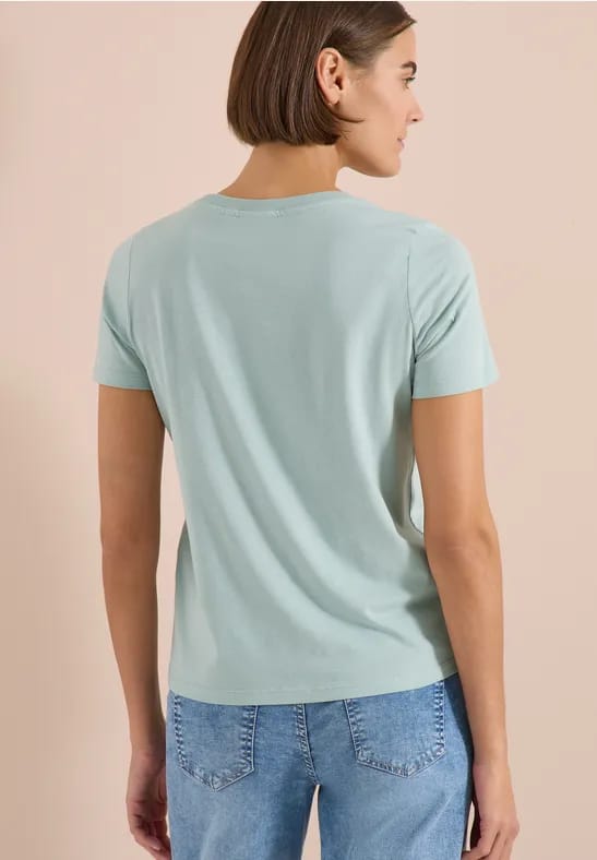Shirt met ronde hals en foliedruk