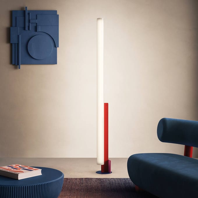 kdln LED vloerlamp Model T, veelkleurig, hoogte 185 cm, dimmer