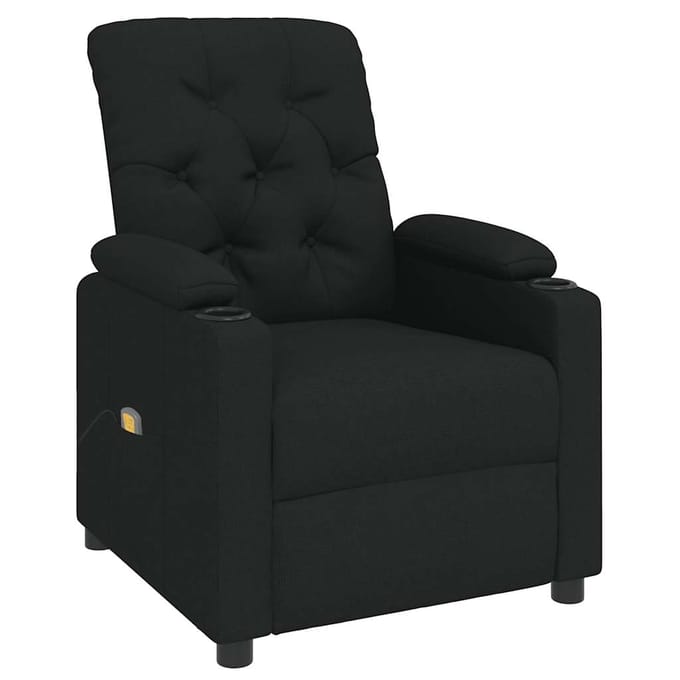 vidaXL - Massagestoel - stof - zwart