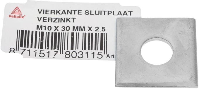 Deltafix - Vierkante sluitplaat m10 30mm