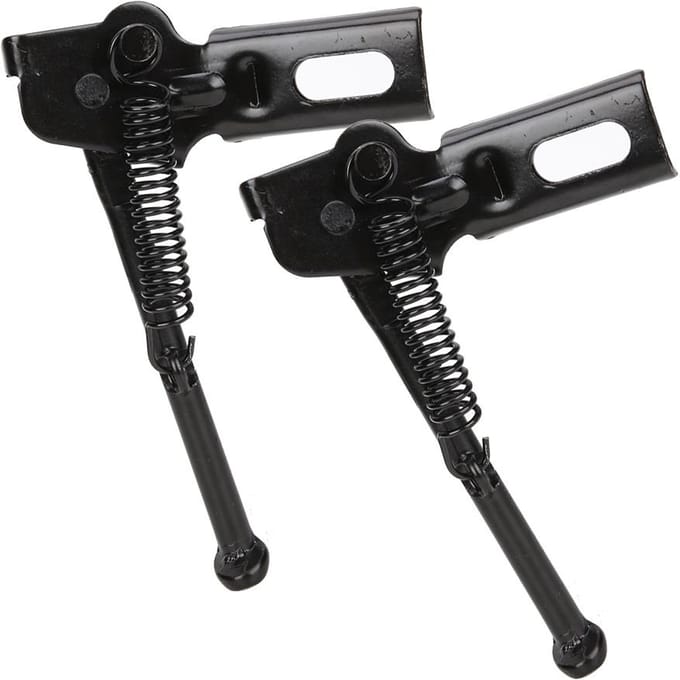 2PCS Acier au Carbone Noir Réglable Support Latéral Béquille Support pour Vélo pour Enfants Remplacement Vélo 12 Pouces black
