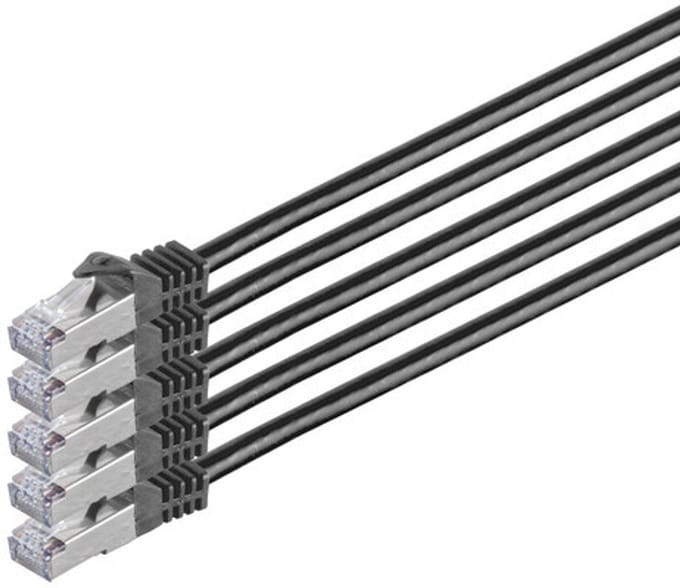 RJ45 Patchkabel m. CAT 7 Rohkabel PIMF schwarz 2m