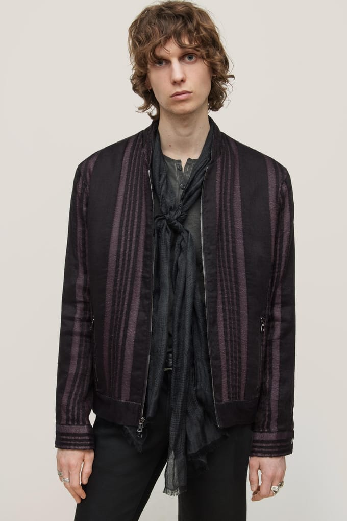 John Varvatos Zip Closure Racer Jacket Purple Hale Größe: 46 | Bomberjacken Outlet | Herren | Violett