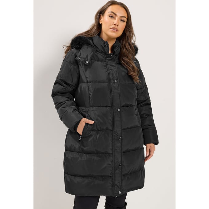Yours Zwarte Midipufferjas Size 42