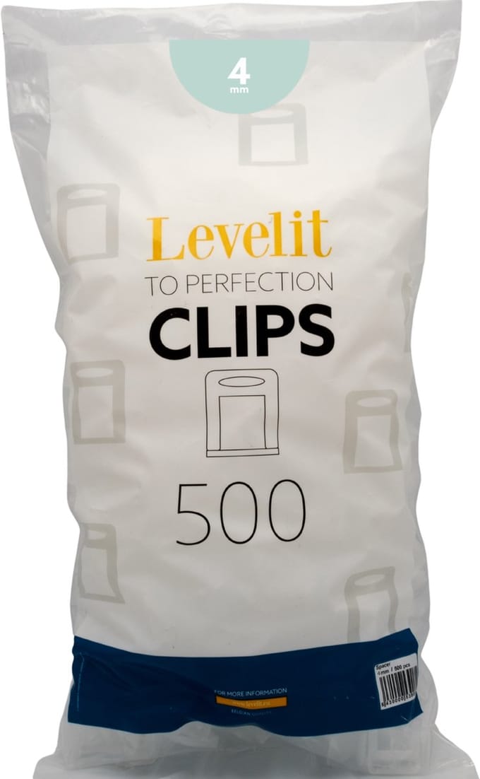 Levelit - Leveling clips 4 mm - Tegel levelling systeem - 500 stuks