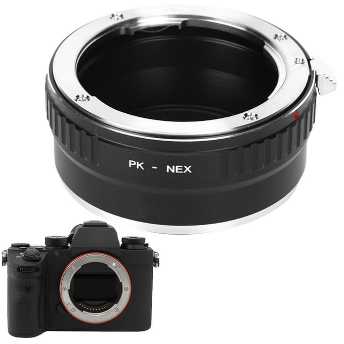 Fikaz PKNEX Adapterring voor Pentax-lens om te passen op Sony E-mount spiegelloze camera black