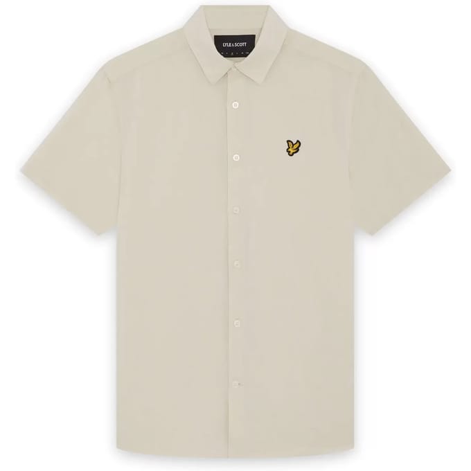 Lyle & Scott Short sleeve linen blend shirt - cove