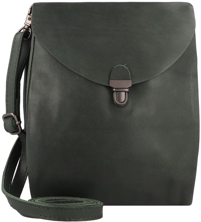 HAROLD'S Leren Schoudertas Fold Handbag Clutch Up Green Groen