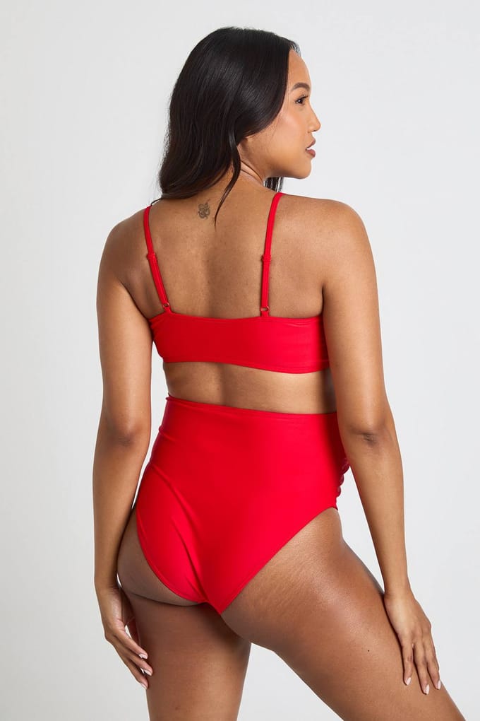 boohoo Dames Zwangerschaps Bikini Top Met Plooien | Rood | Maat: 40