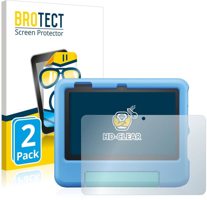 BROTECT - Screenprotector voor Amazon Fire 7 Kids 2022 - Folie Beschermfolie transparant 2 Stuks