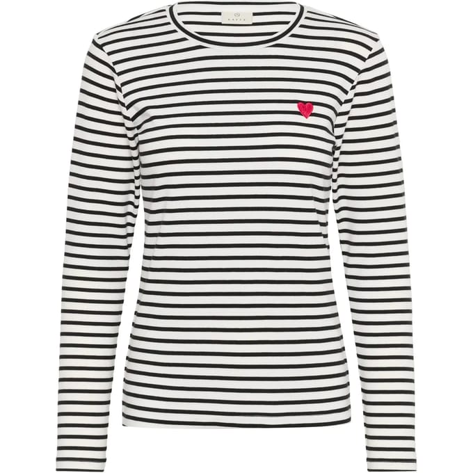 T-shirt met lange mouwen Regular fit white black