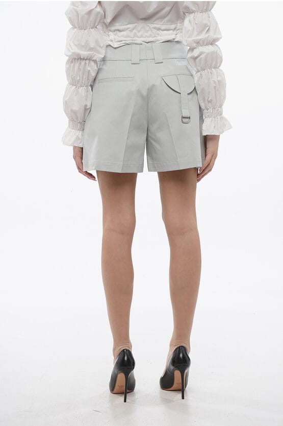 CARGO shorts met hoge taille in lichtblauw