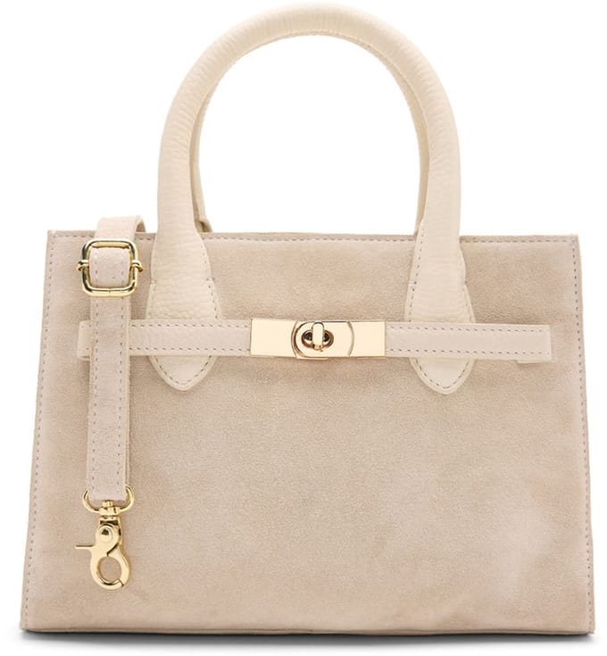 Manfield - Off white suède handtas