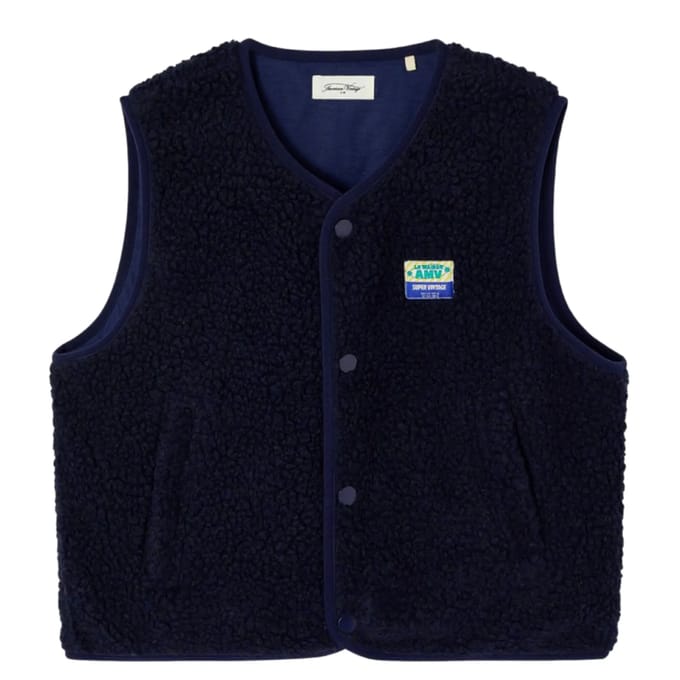 Mouwloze ruime fleece kind American Vintage