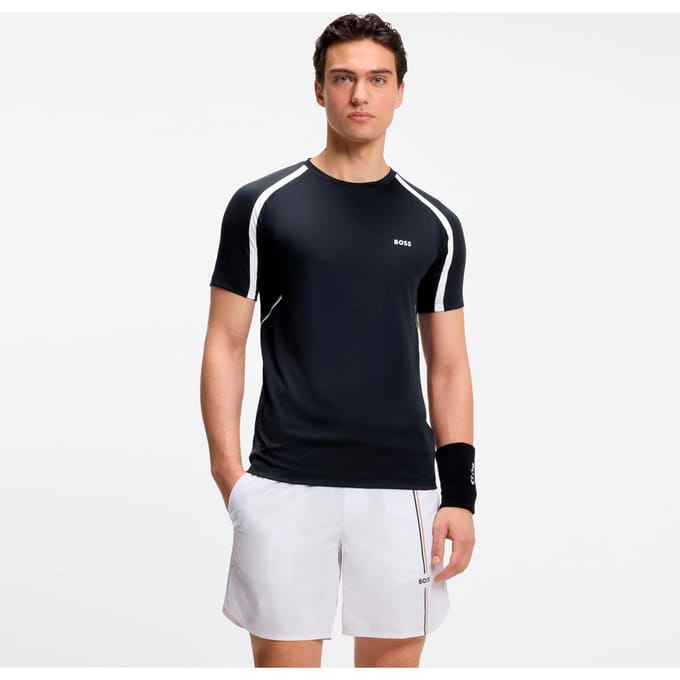 slim fit sport T-shirt met logo-opschrift