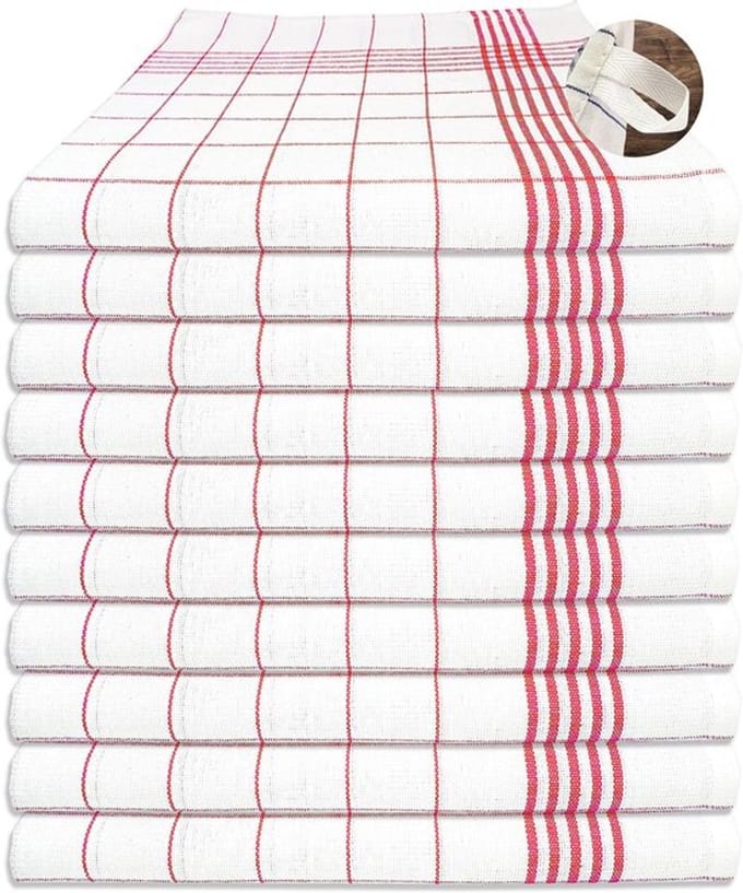 Allecto - Theedoeken - Keukenhanddoek - 100 Katoen - Rood Wit Geruit