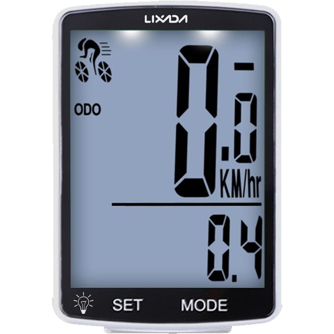 LIXADA Draadloze Fietscomputer Multifunctioneel LCD-scherm Fietscomputer Mountainbike White Shell
