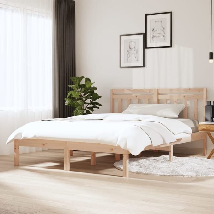 vidaXL - Bedframe - massief - hout - 150x200 - cm
