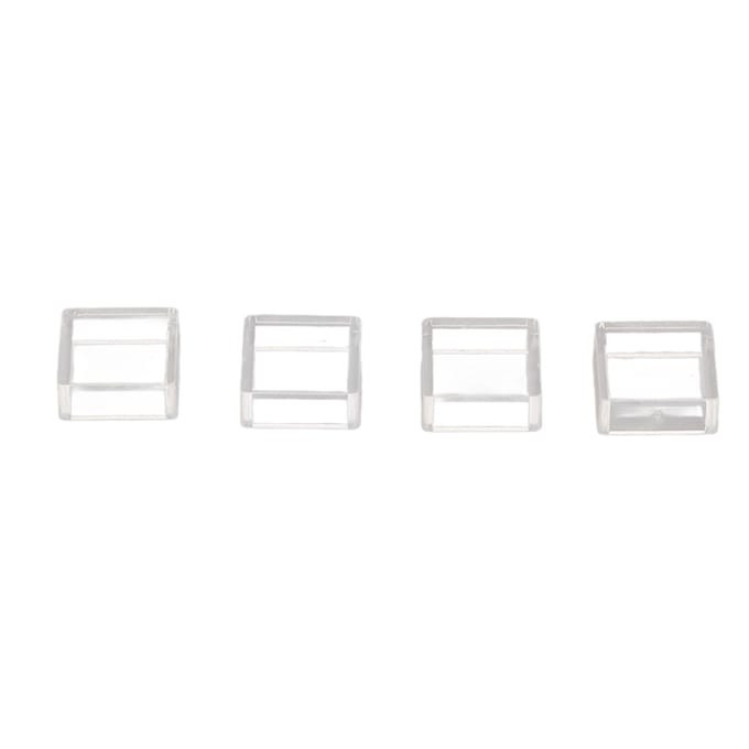 100 stuks Tactiele Schakelaar Afdekking Tactiele Drukknop Kap Vierkant Transparant ABS Set Kit white