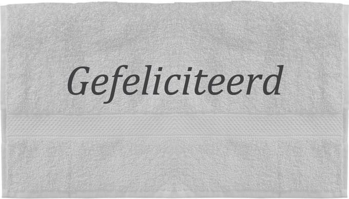 Handdoek - Gefeliciteerd - 100x50cm - Wit
