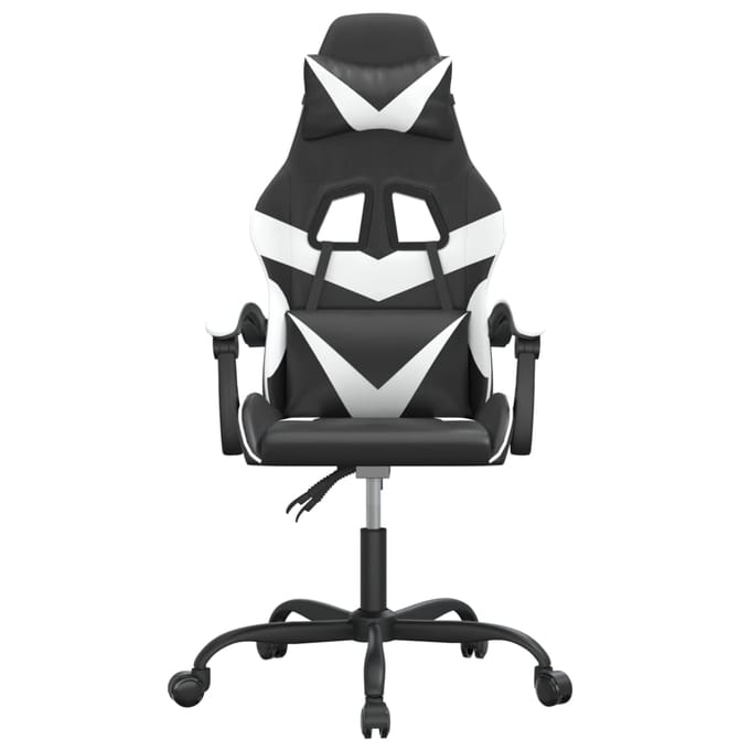 vidaXL - Gamestoel - kunstleer - zwart - en - wit