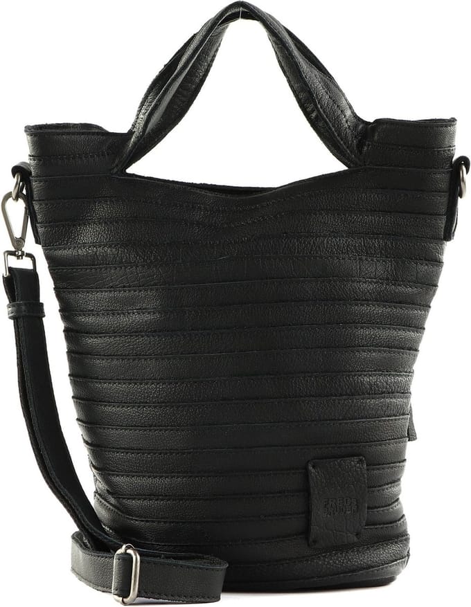 FREDsBRUDER Leren shopper schoudertas Ibbick Bucket Shopper Black zwart