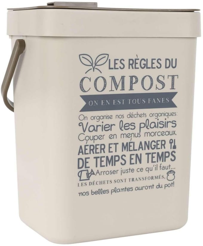 HowHomely Composta - Ophangbare Compostbak - Ergonomische Handvat - Retro Ontwerp