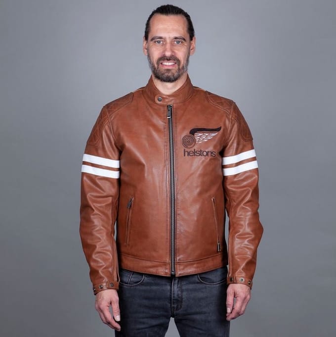 Helstons Jake Speed Leren Buffalo Jas Camel Wit - Jas