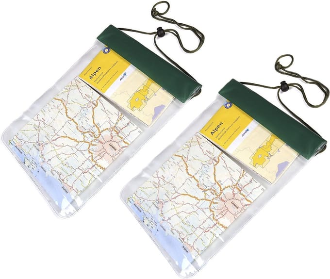 Waterdichte tas - 2x - PVC - 40 x 26,5 cm - met koord - waterproof reisaccessoire