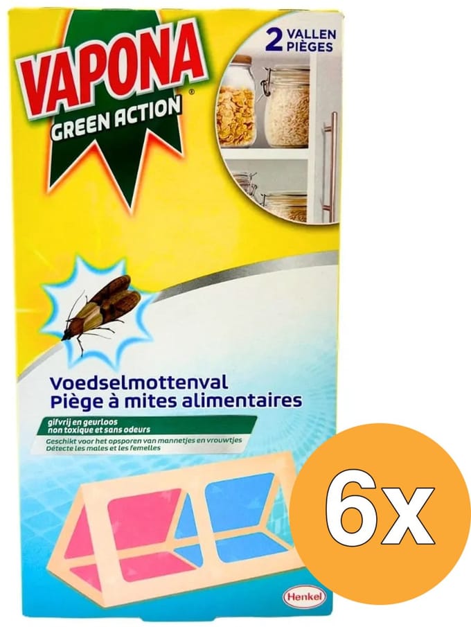 6x Vapona Green Voedselmottenval (2 stuks)