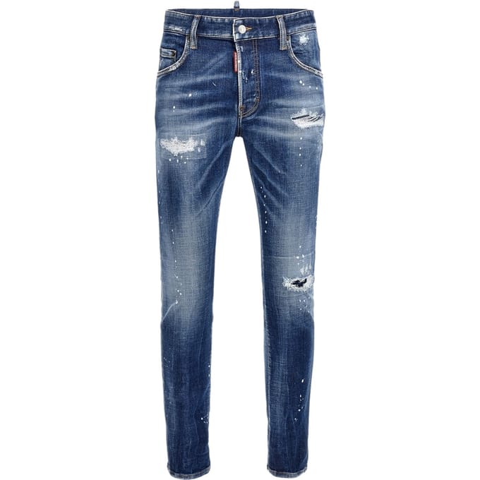 Dsquared2 Super Twinky Jean Reinforced Worn Denim Wash Blue Jeans