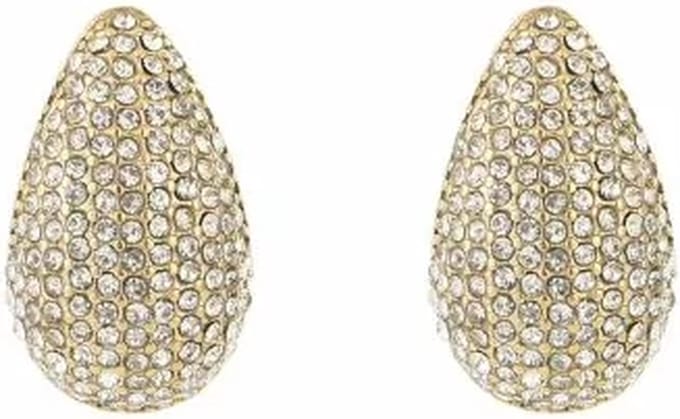 Bijoutheek Oorknoppen Drop Strass Groot Goud