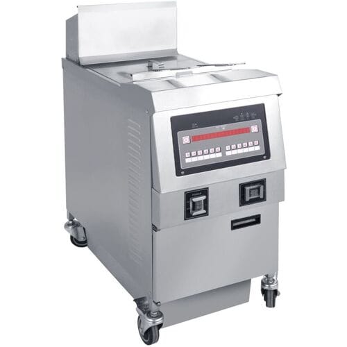 GGM Gastro Elektrische friteuse - 25 liter - 14,2 kW - digitale bediening - met oliefiltersysteem zilver