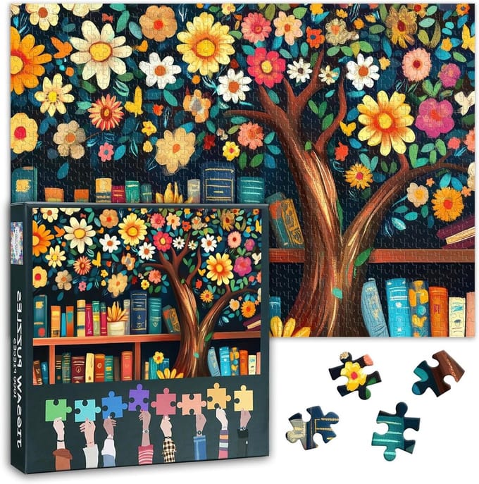 Bloemenboom Puzzel - Volwassen Legpuzzel - Ontspannend Spel - Gedetailleerd Ontwerp - 70 x 50 cm - Multicolor