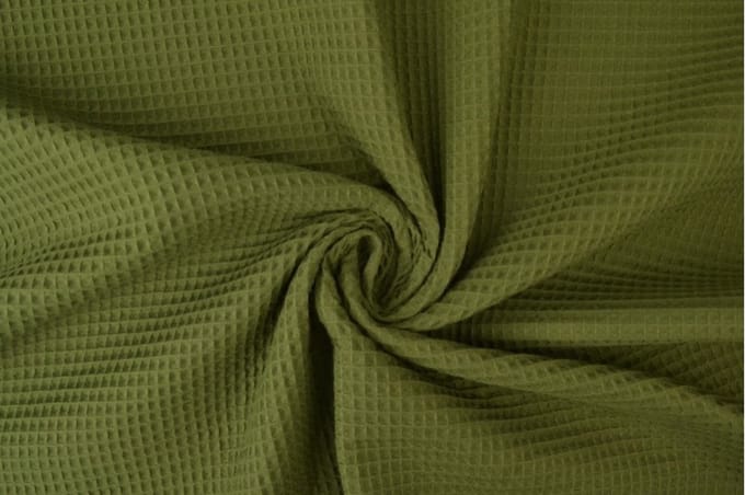Wafelstof - 1 meter - Per meter - Mosgroen - 150cm breed