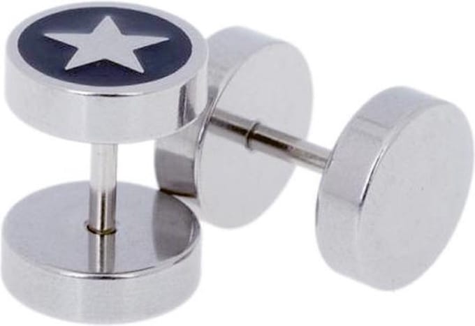 Heren oorbellen Fake Ear Plug Star