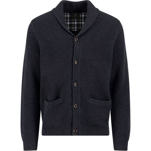 Fynch-Hatton Vest Solid Color Buttoned Shawl Collar Charcoal / male
